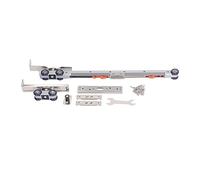 Heavy Duty Sliding Door Roller Assembly | 4 Wheel Silent Trolley for Solid Wood & Glass Doors | Oxidation Resilient Steel Construction | L - Shaped Removable Insert Design