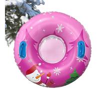 Heavy Duty Snow Tube - Round Inflatable Snow Sliding Ring with Handle