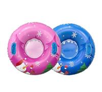 Heavy Duty Snow Tube - Round Inflatable Snow Sliding Ring with Handle