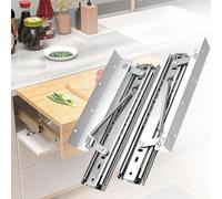 Heavy Duty Soft Close Drawer Slides Full Extension Ball Bearing Runners Concealed Side Mount Guides for Desks Dining Tables & Workbench 350mm Hardware(250mm)