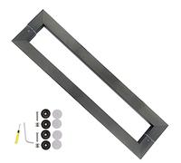 Heavy Duty Stainless Steel Pole for Dining Hall/Shopping Mall/Office/Home,Rectangle Door Handles Hardware Set - 38x25mm Pole, Sliding Barn Door Pull Push Handle(Dark Grey,93.8cm/37")