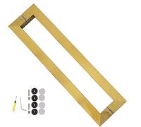 Heavy Duty Stainless Steel Pole for Dining Hall/Shopping Mall/Office/Home,Rectangle Door Handles Hardware Set - 38x25mm Pole, Sliding Barn Door Pull Push Handle(Gold,113.8cm/44 3/4")