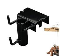 Heavy-Duty Umbrella Clamp Stand For Chairs & Railings | 6.2x4.3x4.3 Inch Hardware Mount | Adjustable Fits 1-2.5 Inch Rails | Beach Chair Patio Bench Sports Bleacher Holder | Fishing Stool Parasol Scre