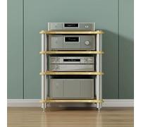 Heavy Duty Video Component Gabinete Audio Rack Soporte HiFi Tocadiscos Consola Gabinete para sala de juegos y grabación amarillo (60x48x85cm)