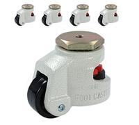 Heavy Duty Wheels Set 4pcs KATSU Juego de 4 Ruedas Giratorias para Trabajo Pesado, Ruedas Giratorias de Nivelación Móviles GD-100S para Máquina Retráctil Maquinaria Pesada Mesa (Silver, 40S)