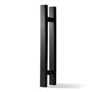 Heavy Duty Wooden Push Pull Door Handle with Screws,Sliding Door Handles Replacement, Long Door Hardware Pulls/Grab Bar Interior Exterior(Black,Length 150cm(59inch))