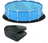 Heavy DutyPool Liner Pad, tapete de protección de suelo geotextil negro para piscinas sobre el suelo, mejora la durabilidad y la absorción solar del calor (B)
