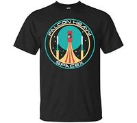 Heavy Falcon Space X Patch T-Tshirts Camisetas y Tops Elon Musk Spacex tee Tshirts Camisetas y Tops Black(Small)