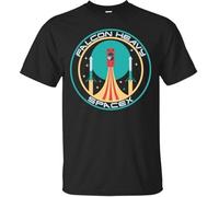 Heavy Falcon Space X Patch T-Tshirts Camisetas y Tops Elon Musk Spacex tee Tshirts Camisetas y Tops Short Sleeve Black(X-Large)