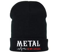 Heavy Metal Beanie Metal is My Lifeline | Gorro de motorista para moto, accesorio para moto, gorro de invierno, gorro de lana unisex, gorro de marinerogorro de trabajo, Negro