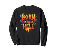 Heavy Metal Born to Raise Hell Rocker Rebel Lema Sudadera, Unisex para Adultos, Negro, XXL