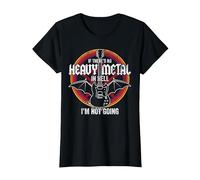 Heavy Metal - Guitarra eléctrica Vintage Rock Camiseta, Mujer, Negro, XS