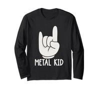 Heavy Metal Kids Metalhead Rock Música Joven Fan Humor Manga Larga