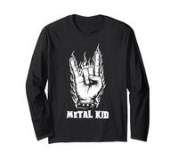 Heavy Metal Kids Metalhead Rock Música Joven Fan Humor Manga Larga