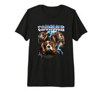 Heavy Metal Rock Band Cavalier King Charles Spaniel Lover Camiseta Premium