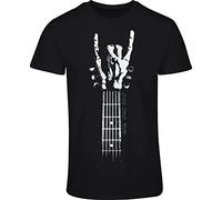 Heavy Metal - Rock 'n' Roll Camiseta para Hombre - Guitarra - Metalhand - Devil Horns - Mano Cornuta, Music T-Shirt