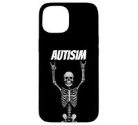 Heavy Metal Skeleton Rocker Apparel Autisim Apparels Funny Carcasa para iPhone 15