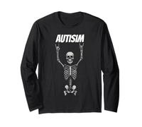 Heavy Metal Skeleton Rocker Apparel Autisim Apparels Funny Manga Larga
