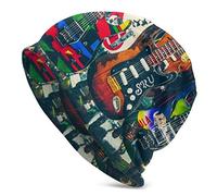 Heavy Metal y Rock Guitar Beanie Hat para Hombres y Mujeres Winter Warm Hats Black