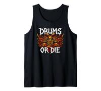 Heavy Metals Drummer Skeleton Drums Or Die Camiseta sin Mangas