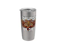 Heavy Metals Drummer Skeleton Drums Or Die Vaso térmico de acero inoxidable de doble pared