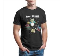 Heavy-Metals-Rock-Chemistry-Men-T-Tshirts Camisetas y Tops-Physics-Periodic-Table-of-Elements-Tees-Short-Sleeve-T Black(Small)