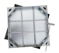 HeavyDu - Cubierta cuadrada de acero inoxidable para boca de 20 x 22, 22 x 22, 24 x 24, 30 x 30, 32 x 32 pulgadas, rejilla invisible gruesa para desagües (22 x 34)
