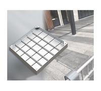 HeavyDu D & Access - Cubierta de acero inoxidable para patios y patios (40 x 40 cm, resistente a la intemperie, para uso en exteriores)