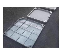 HeavyDu - Tapa de desagüe de acero inoxidable para uso en exteriores, tapa cuadrada invisible (75 x 95 cm) para aplicaciones comerciales permanentes, ideal para aguas residuales
