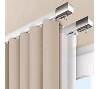 HeavyDuty DoubleTrack - Separador de habitación de 1,1 m fácil de instalar para sala de estar, dormitorio, hotel y hospital, elegante solut blanco para S gruesos