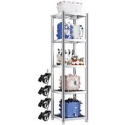 HeavyDuty - Estante estrecho de acero inoxidable 304 de 5 niveles para cocina y refrigerador, soluciones de almacenamiento rodantes, 20 cm de ancho, 35.4 x 9.8 x 59 pulgadas, duradero y versátil