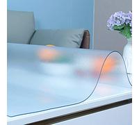 HeavyDuty - Protector de mantel de PVC transparente de 2 mm, esquinas redondeadas, impermeable, para comedor y cocina, 90 x 180 cm