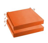 Heavyoff Cuscini per sedia 2 Piezas Cojines para Sillas de Exterior, Cojines de Asiento Impermeables para Sillas de Terraza Cocina Patio Balcón Salón, Naranja, 40x40x5cm