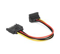 Heayzoki Cable de alimentación SATA, Cables SATA de 90 Grados, Adaptador de extensión de alimentación Macho a Hembra para Unidades ópticas HDD SDD, Paquete de 10 Cables SATA de 15 Pines.