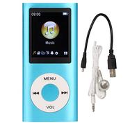 Heayzoki Reproductor de MP4, Reproductor de MP3, Reproductor de Música Portátil, Sonido sin Pérdidas, Pantalla LCD Delgada de 1,8 Pulgadas Compatible con Tarjeta SD de Memoria de hasta 64G (Azul)