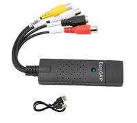 Heayzoki Tarjeta de Captura USB2.0 Adaptador de adquisición de Audio y Video estéreo DVD VHS de 4 Canales para Windows, la Tarjeta de Captura USB2.0 admite Intercambio en Caliente