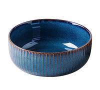 Hebaogugu Ensaladeras, cuencos grandes de 1800 ml para servir cereales, fideos, frutas, sopa, cuenco decorativo de cerámica con rayas doradas para el hogar, restaurante (1800 ml)