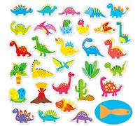 Hebayy 30 Pegatinas Antideslizantes con Diseño de Dinosaurio, impermeables y antideslizantes para ducha y bañera, con raspador de primera calidad