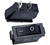 HEBEOT 10 interruptores basculantes de botón en forma de barco de 10 x 15 mm, diseño compacto, terminales de cobre de plástico negro, control de encendido y apagado, instalación simple a presión