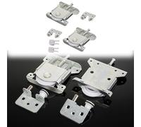 HEBEOT 2 pares de ruedas de puerta corredera, piezas de puerta corredera de armario, ruedas, rodillos, guías con amortiguador de amortiguación, capacidad de carga 20 kg, 78 x 84 mm