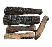 HEBEOT 5 troncos decorativos para chimenea, óxido de magnesio, decoración de madera sintética para chimeneas interiores, juego de leña rústica