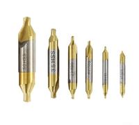 HEBEOT 6pcs HSS Brocas Centrales TiN Recubierto Combinado Avellanadores Taladro Cortador de Agujero para Posicionamiento y Biselado Antes de Perforar con 60 Grados Tamaños de Punta 1.0 1.