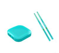 HEBEOT Batería electrónica portátil con tecnología de aire de detección de movimiento 3D para principiantes y profesionales, color azul marino, tamaño de bolsillo compacto, 36 x 12 x 5 cm, incluye 2