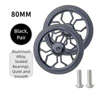 HEBEOT Bicicleta plegable de 80 mm, aleación de aluminio, corte CNC con rodamiento de goma para Brompton y ligero, suave, par con tornillos para una mayor capacidad de carga (negro)