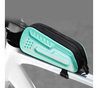 HEBEOT Bike EVA Hard Shell Front Tube Bag 0.8L Streamlined Portable Frame Bag with Rubber Coated Zipper and Quick Install Straps for Road and Mountain Cycling Black(Green Type A)