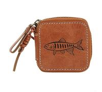 HEBEOT Bolsa de almacenamiento de señuelos de pesca, impermeable, material de poliuretano EVA, organizador de doble cara de gran capacidad con división central y cordón para pesca con mosca y señuelos