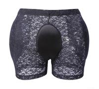 HEBEOT Bragas de encaje para hombre, ropa interior moldeadora para travesti y transgénero, algodón, poliéster, suave, transpirable, diseño de apoyo, ajuste cómodo, talla S a (M negro)