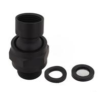 HEBEOT Conector de ducha giratorio de bola adaptador de cabezal de ducha de latón para ducha estándar G 1/2 rosca recta y cabezales de ducha de 1.94 pulgadas (negro)