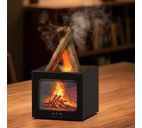 HEBEOT Difusor de aroma de chimenea de escritorio Humidificador USB con efecto de llama simulada, niebla LED colorida para el hogar, oficina, viajes, relajación y mejora la calidad del aire interior