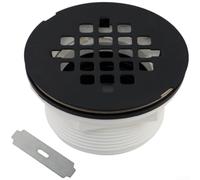HEBEOT Drenaje de ducha redondo negro de 108 x 58 mm, drenaje directo, residuos de suelo para baño y lavadora, fácil instalación, material de polipropileno resistente a la corrosión